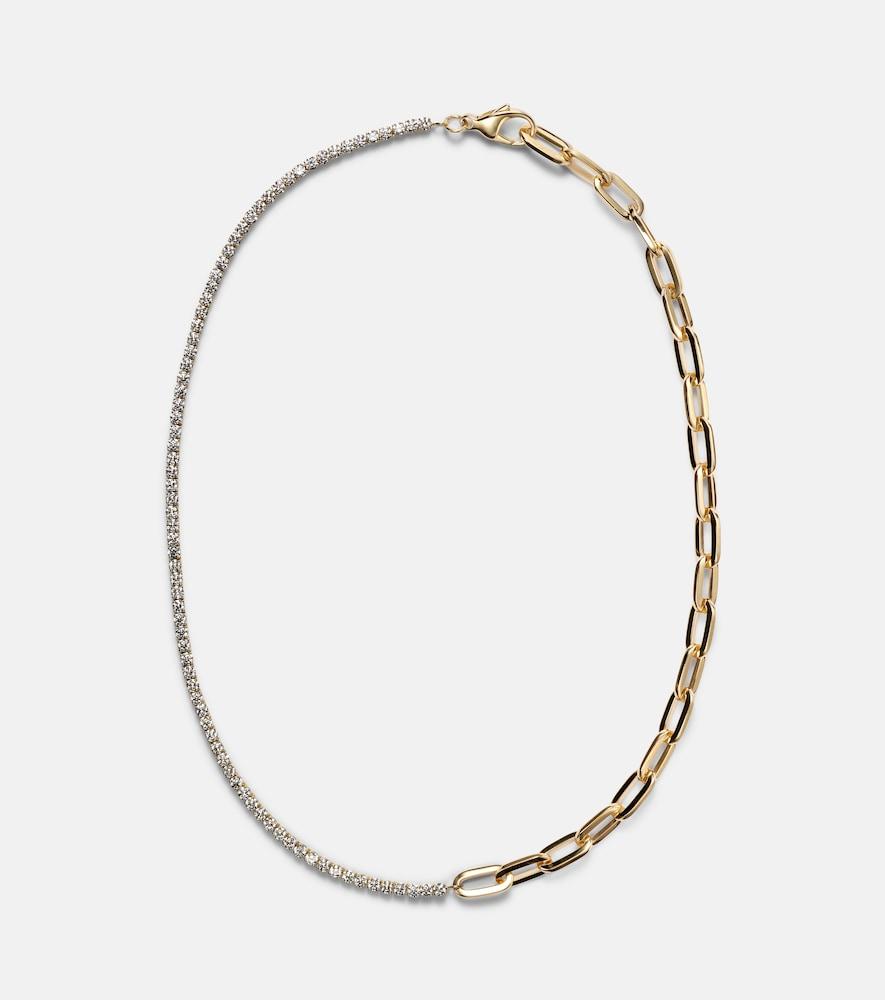bucherer fine jewellery link 18kt gold chain necklace with diamonds