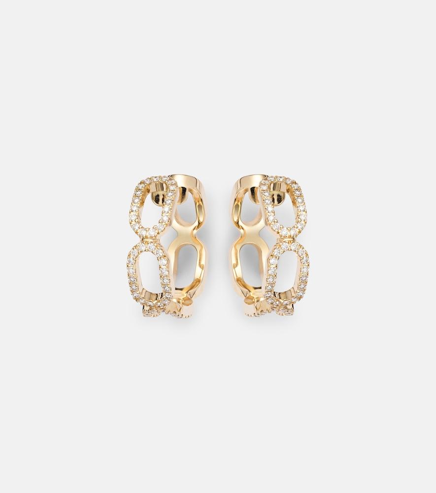 bucherer fine jewellery link 18kt gold earrings with diamonds