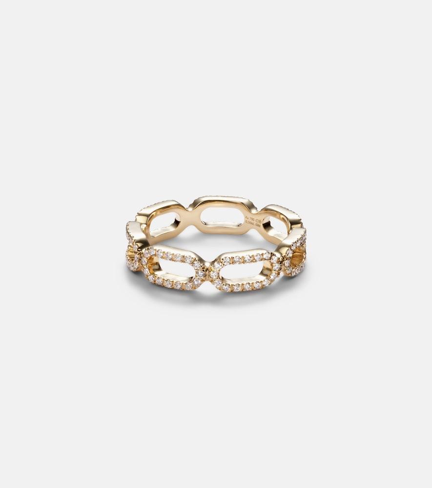 bucherer fine jewellery link 18kt gold ring with diamonds