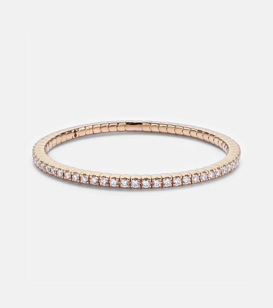 bucherer fine jewellery stretchy 18kt rose gold bracelet with diamonds