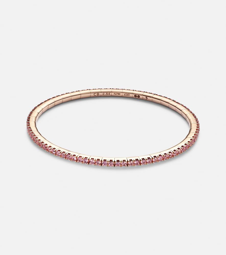bucherer fine jewellery stretchy 18kt rose gold tennis bracelet with sapphires