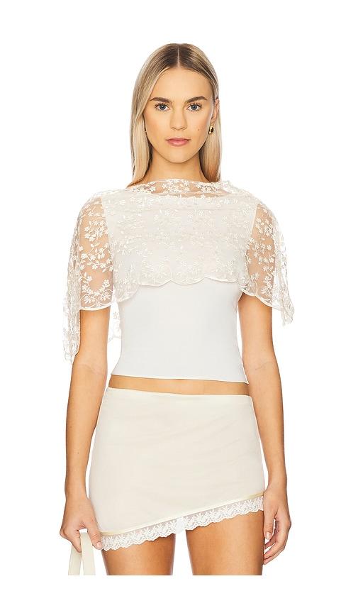 buci butterfly poncho in white. - size m-l (also in xs-s)