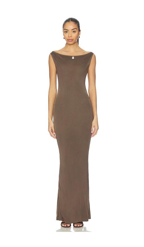 buci heron dress in brown. - size l (also in m, s, xl, xs)