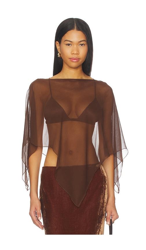 buci honeycrisp poncho in brown.