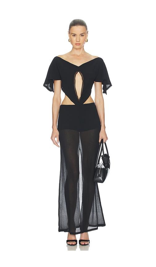 buci pollock maxi dress in black. - size l (also in m)