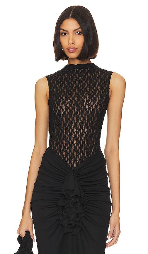 buci sheer lace tank in black. - size l (also in xs, s, m, xl)