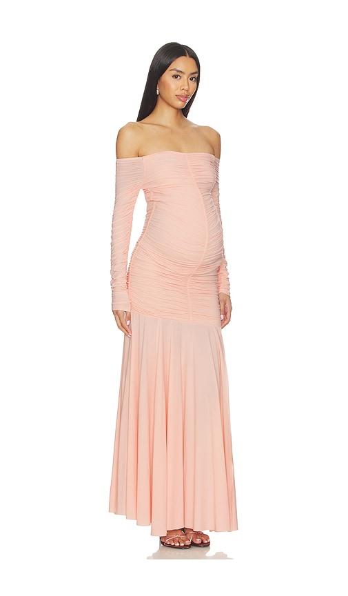 bumpsuit airbrush off the shoulder dress in pink. - size l (also in xs)