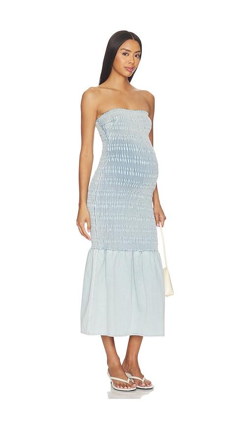 bumpsuit denim smocked dress in blue. - size l (also in xl)
