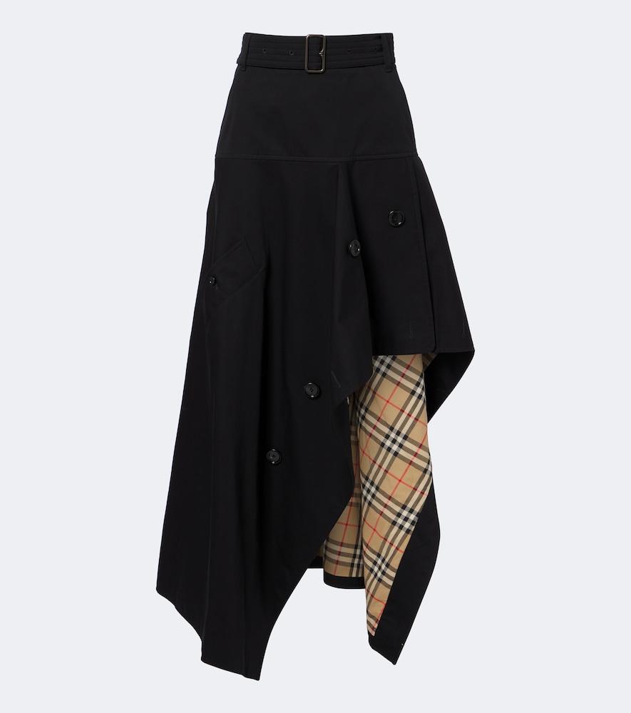 burberry asymmetric cotton maxi skirt