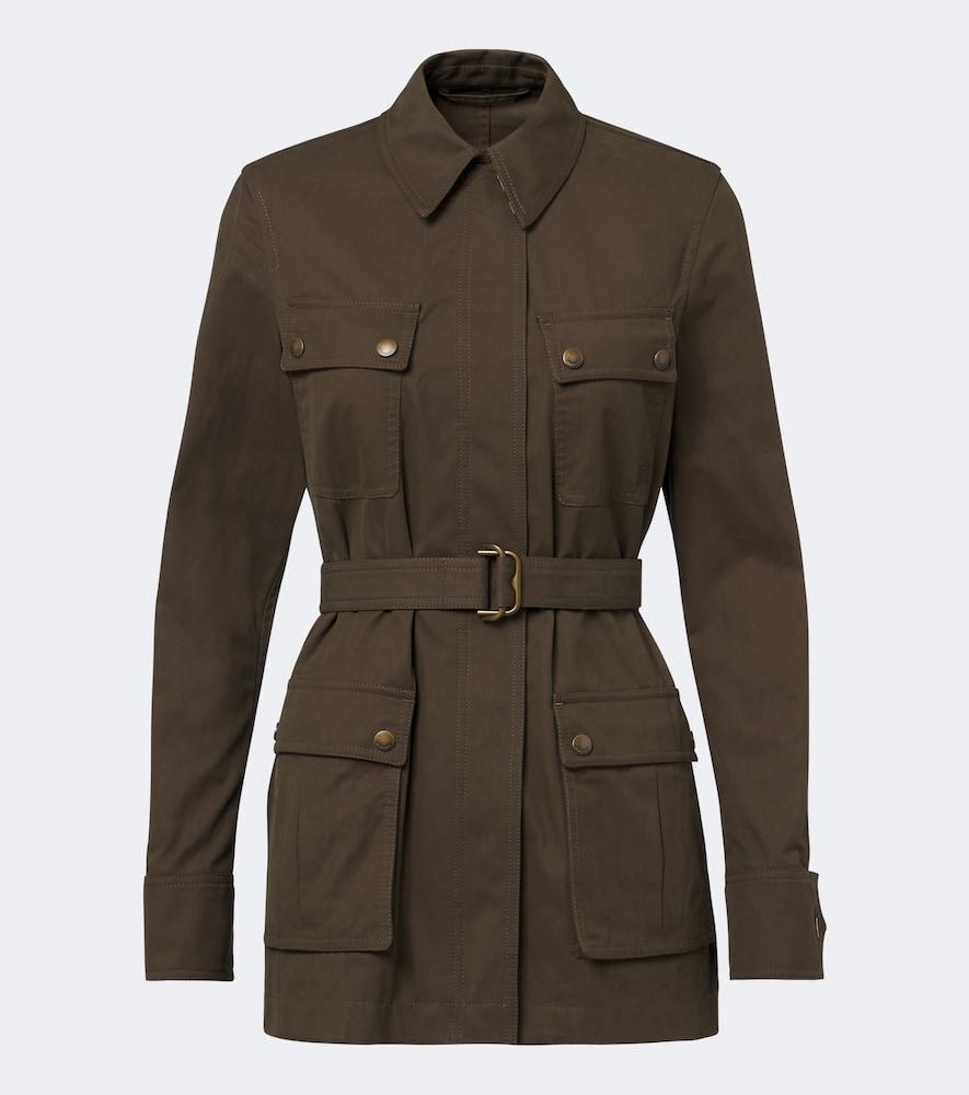 burberry belted cotton-blend jacket