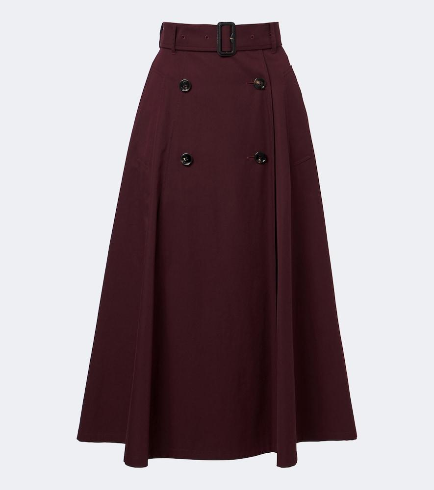burberry brenda cotton midi skirt