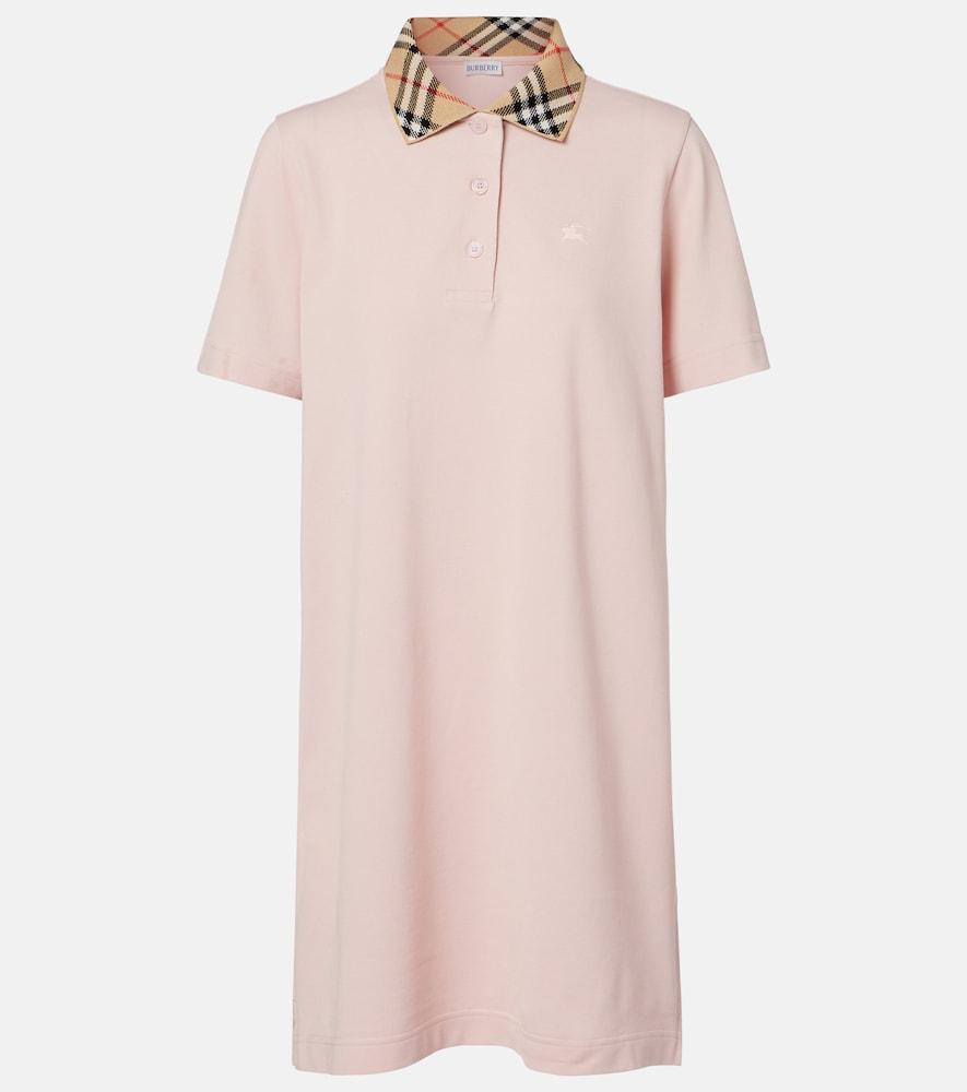 burberry burberry check cotton polo dress