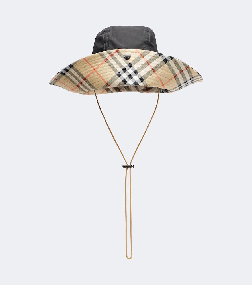 burberry burberry check cotton sun hat