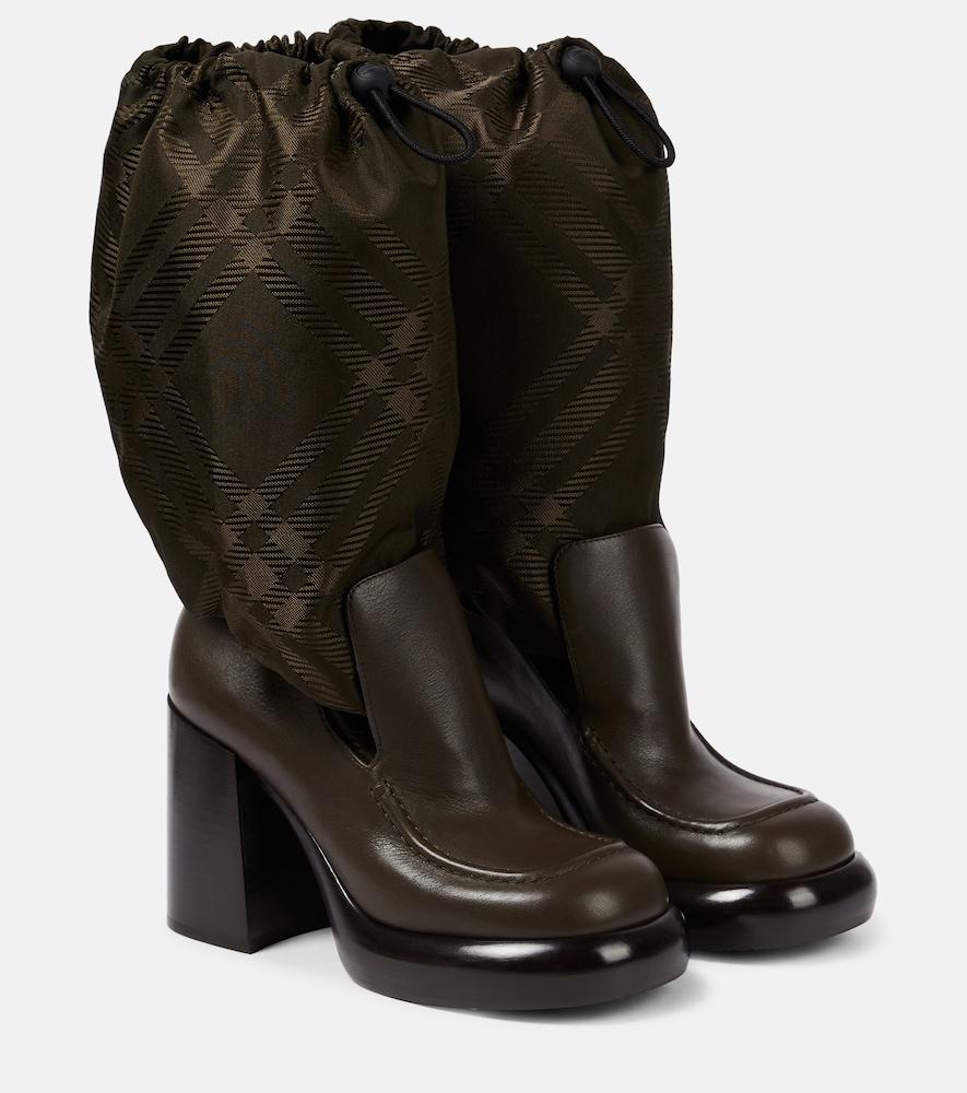 burberry burberry check knee-high boots