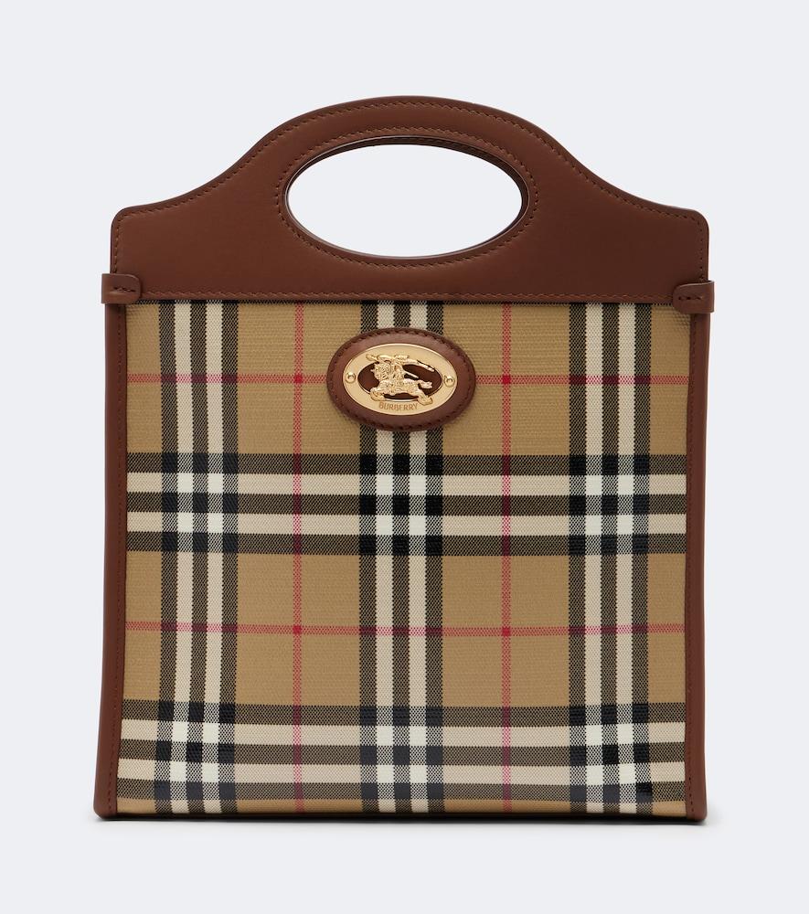 burberry burberry check medium top-handle bag