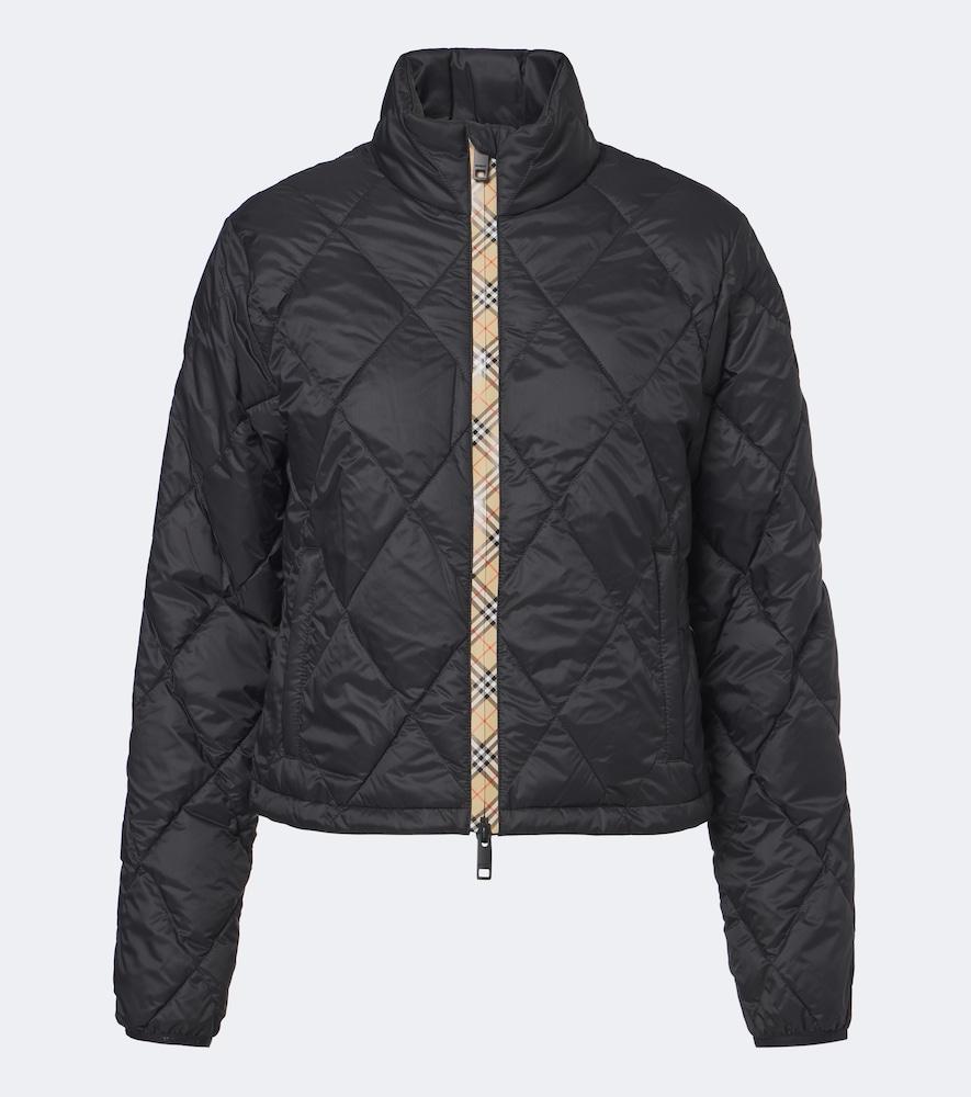 burberry burberry check quilted puffer jacket