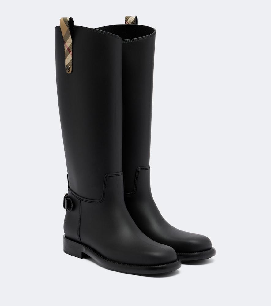 burberry burberry check rain boots