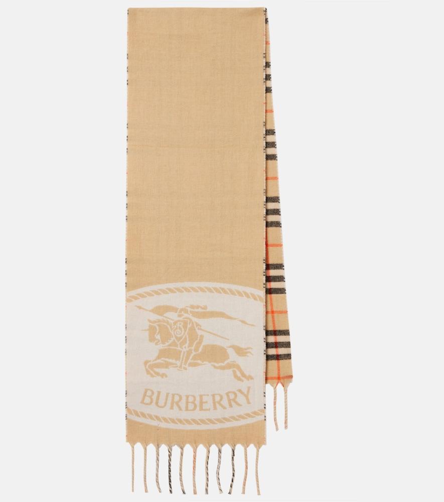 burberry burberry check reversible cashmere scarf