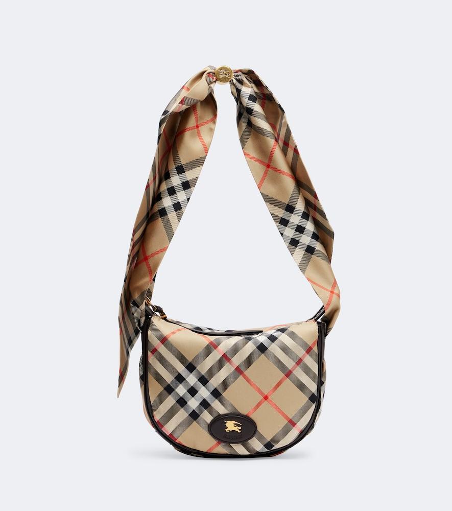 burberry burberry check silk twill shoulder bag