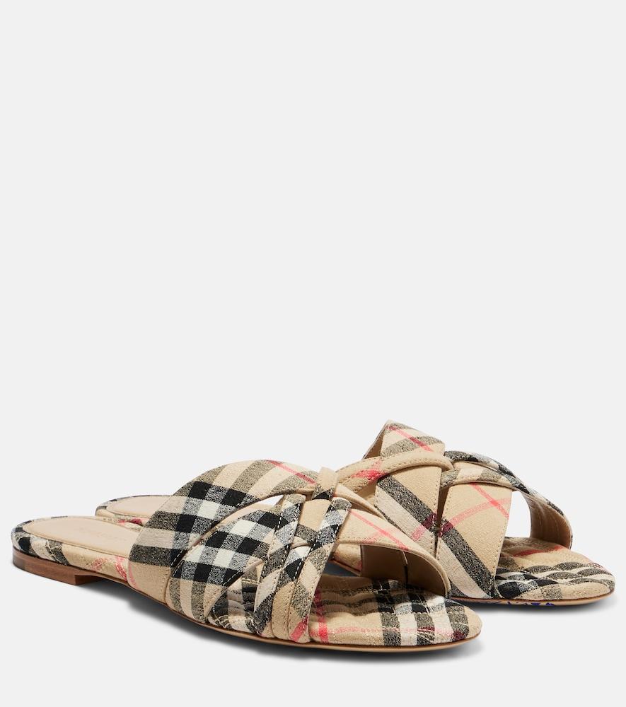 burberry burberry check slides