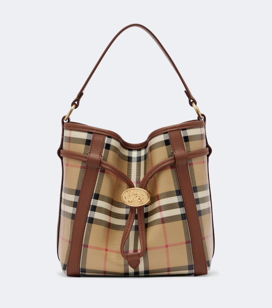 burberry burberry check small bucket bag