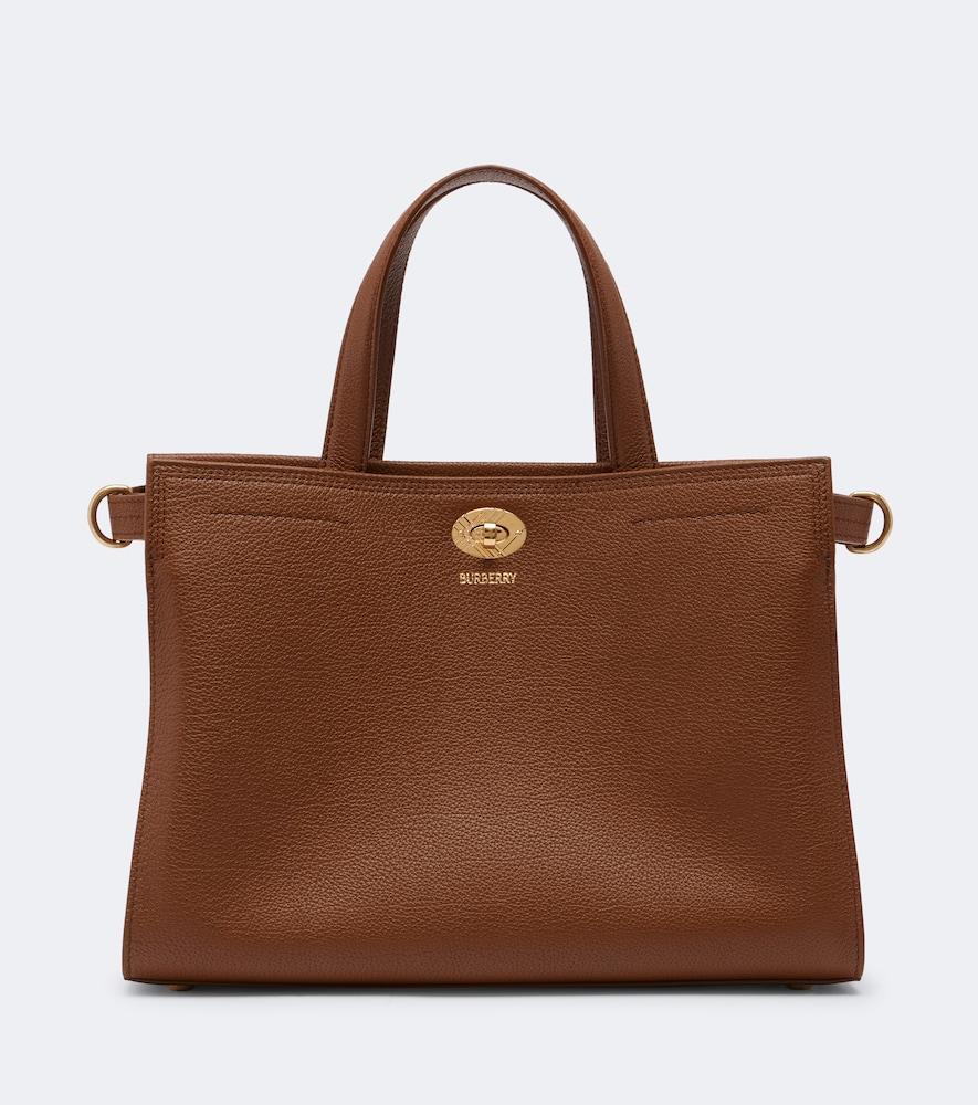 burberry burberry check small leather top-handle bag