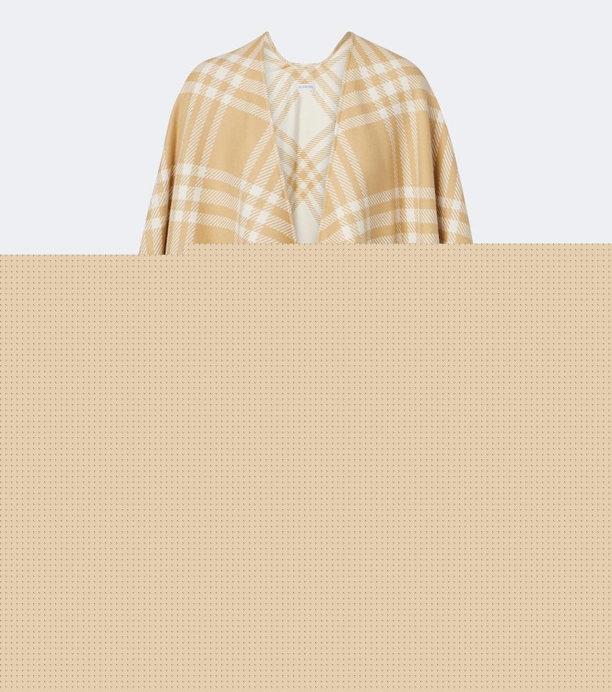 burberry burberry check wool, silk, and cashmere cape