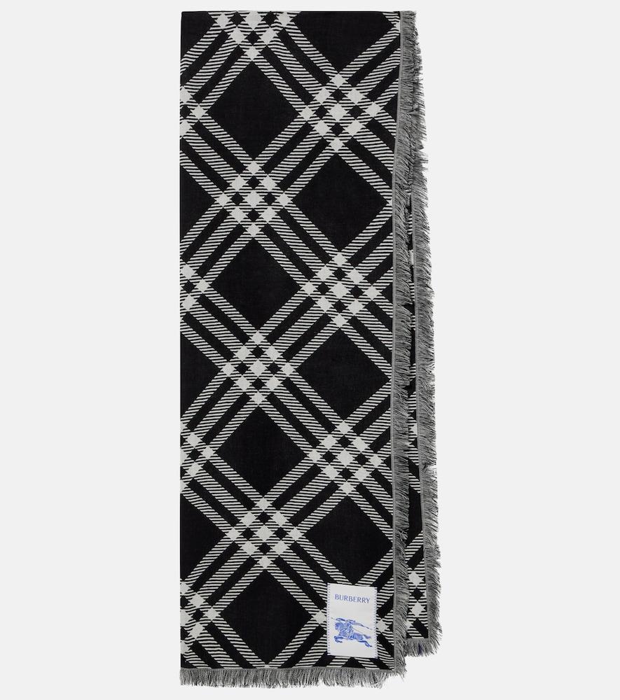 burberry burberry check wool and silk scarf
