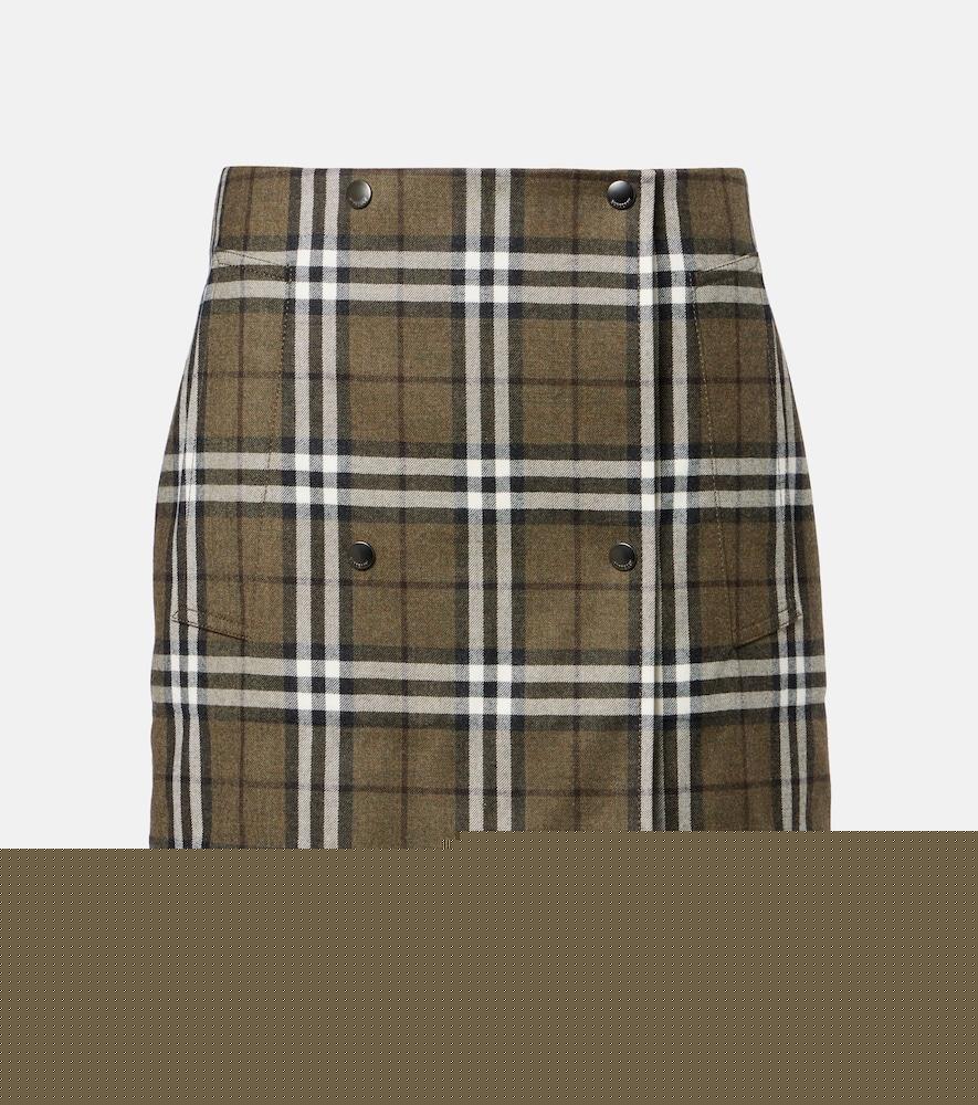 burberry burberry check wool miniskirt