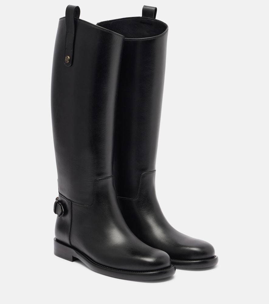 burberry cavalier leather knee-high boots