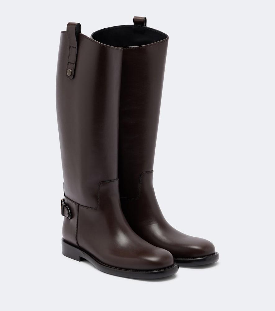 burberry cavalier leather knee-high boots