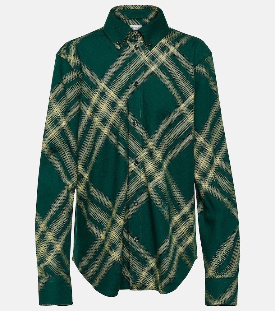 burberry checked wool shirt