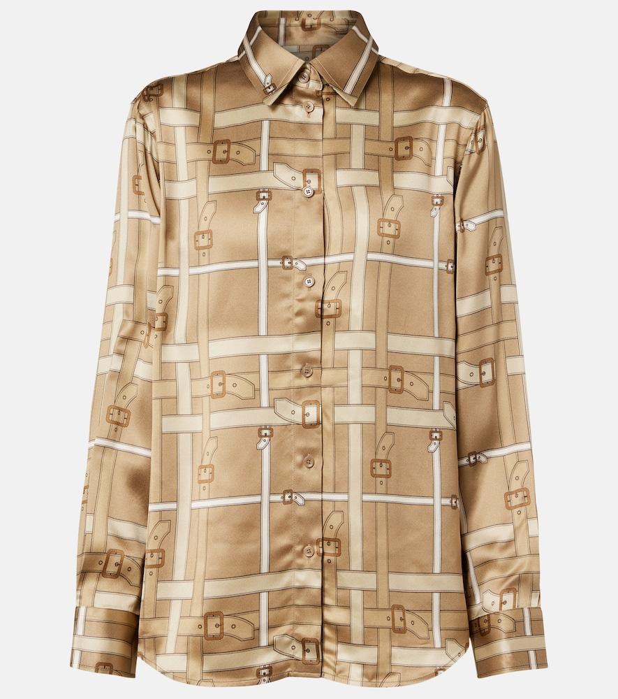 burberry emma printed satin shirt