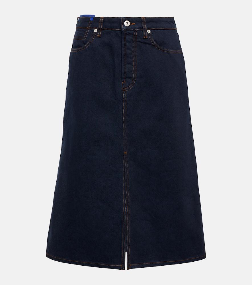 burberry high-rise denim midi skirt