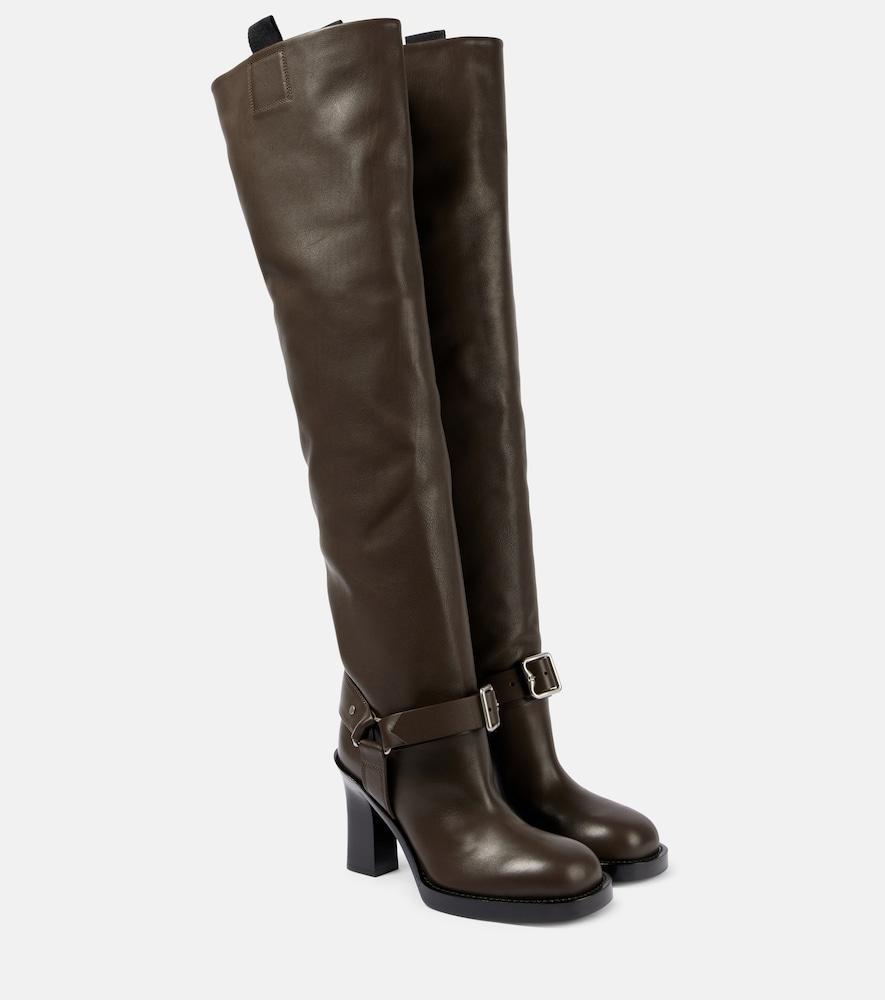burberry leather over-the-knee boots