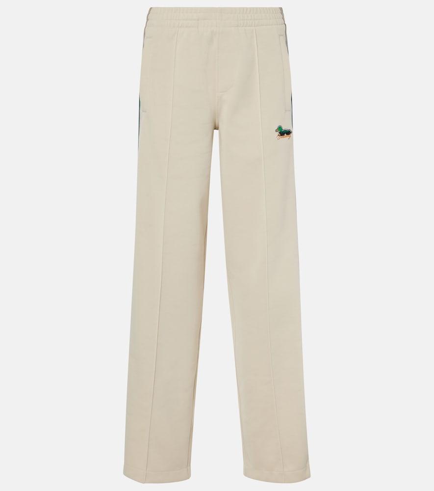 burberry logo jersey track pants