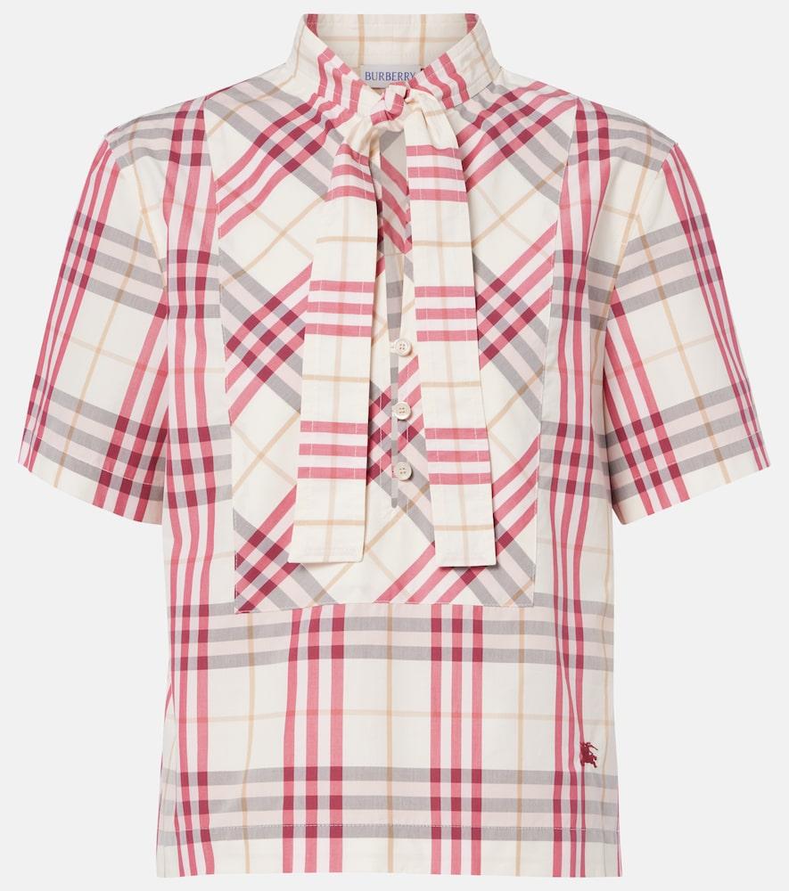 burberry olea burberry check cotton blouse