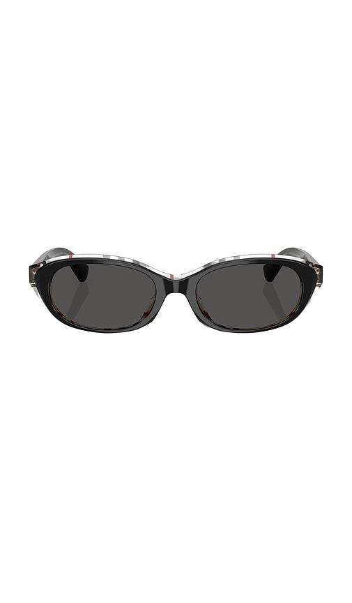 burberry oval sunglasses in black.