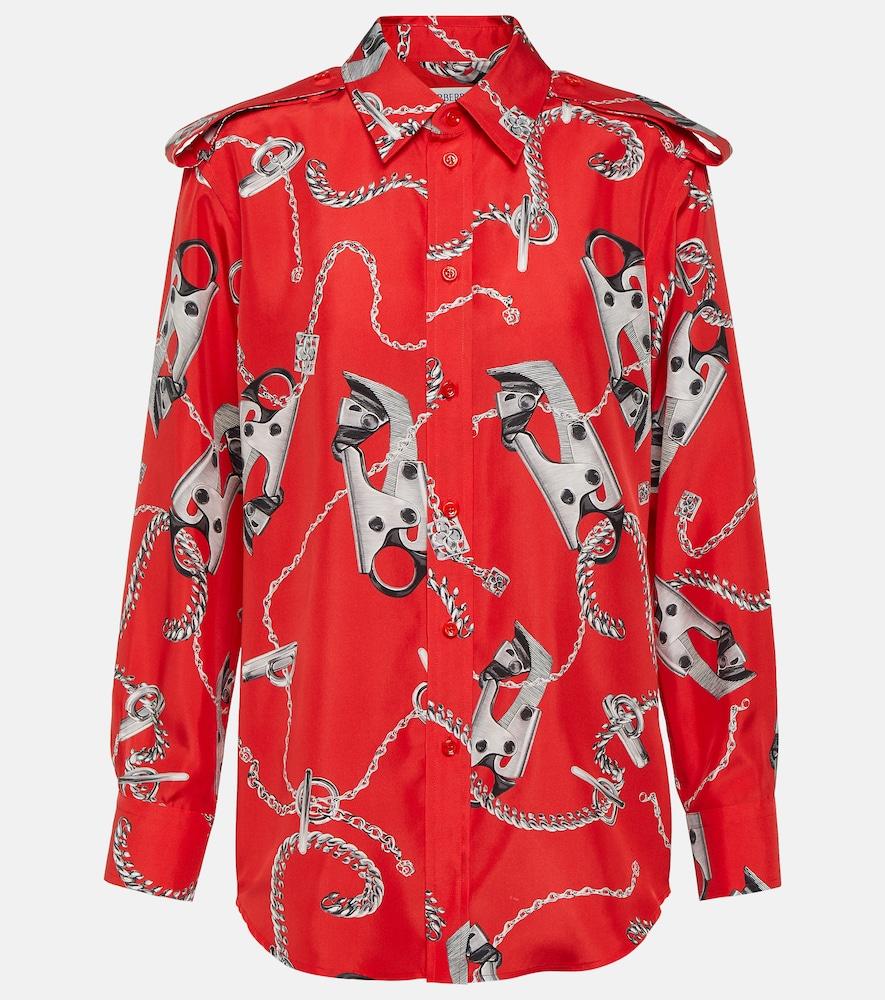 burberry printed silk shirt