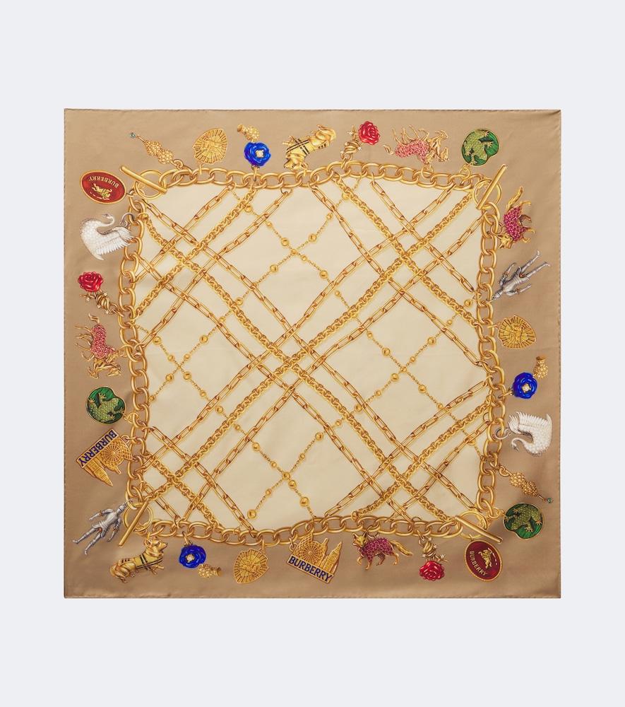 burberry printed silk twill scarf