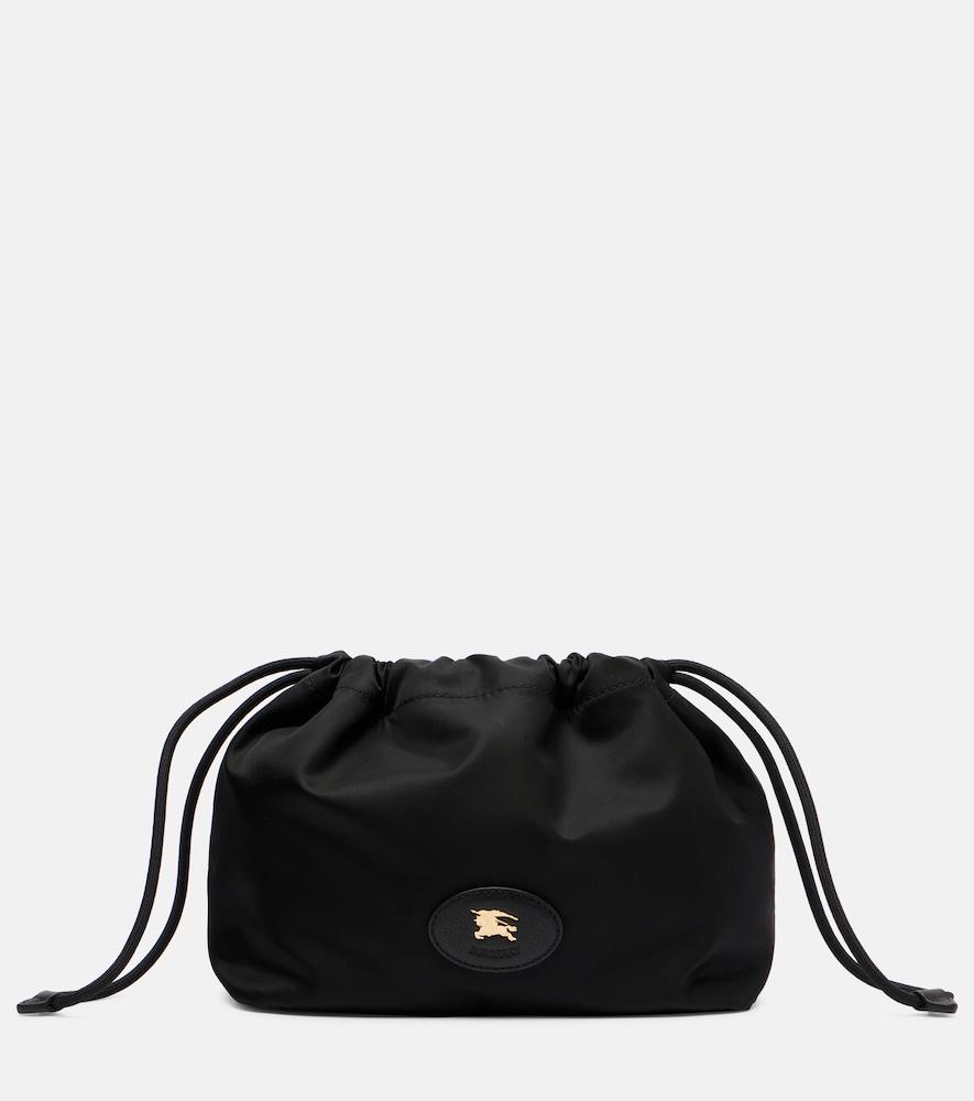 burberry reversible leather-trimmed pouch