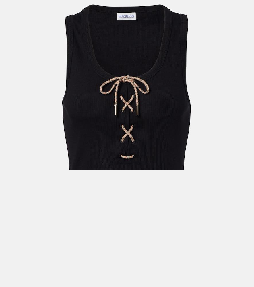 burberry ribbed-knit cotton-blend tank top