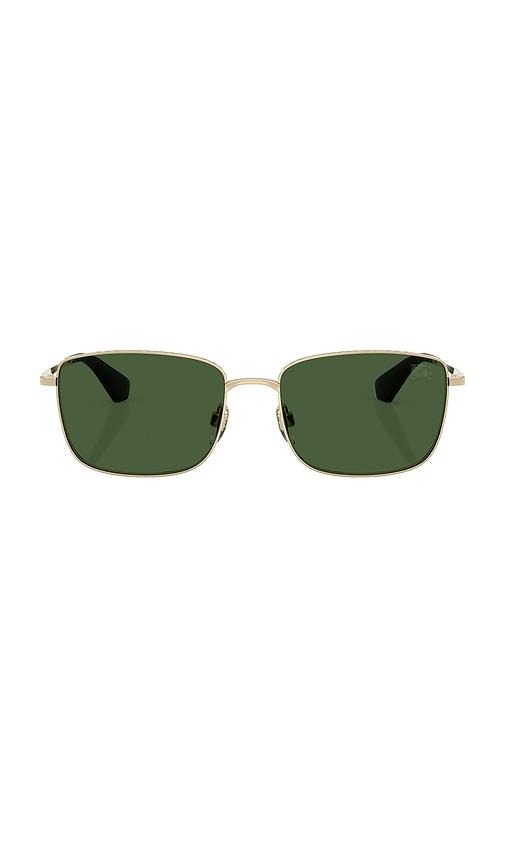 burberry square sunglasses in metallic gold.