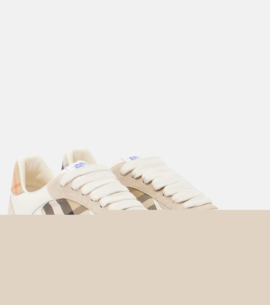 burberry terrace leather and suede sneakers