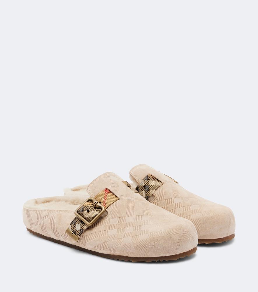 burberry urchin shearling-lined suede clogs