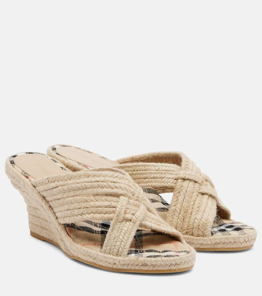 burberry woven espadrille wedges