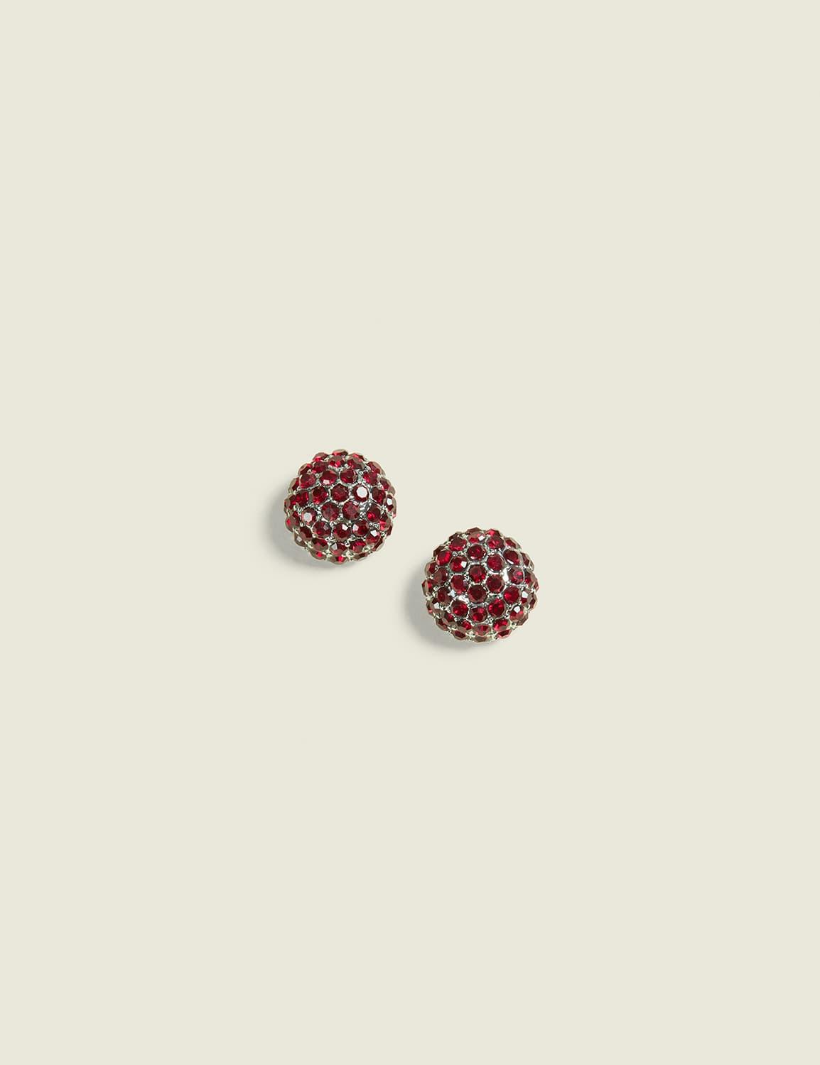burgundy pave studs