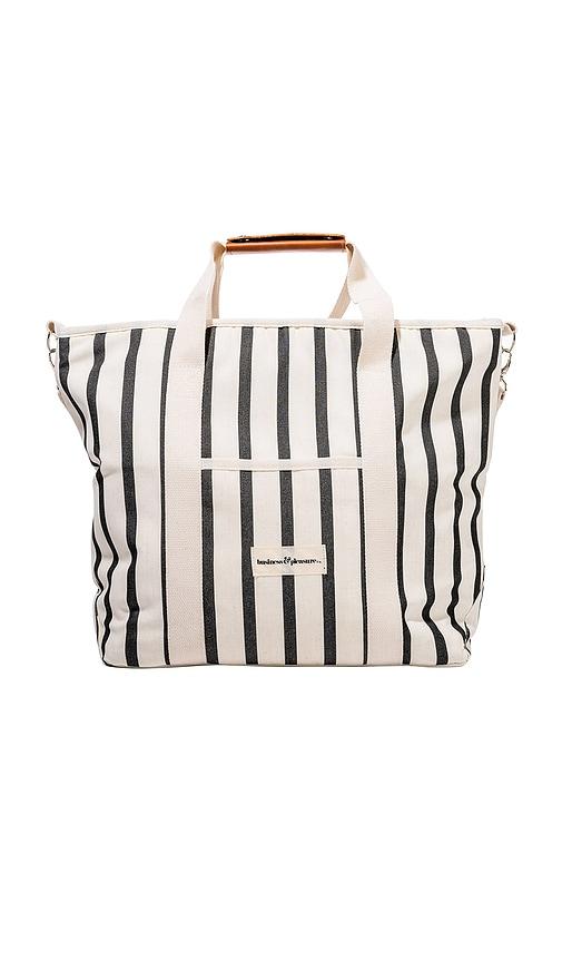 business & pleasure co. cooler tote bag in black,white.