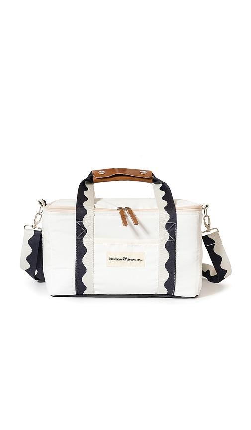 business & pleasure co. premium cooler bag in white.