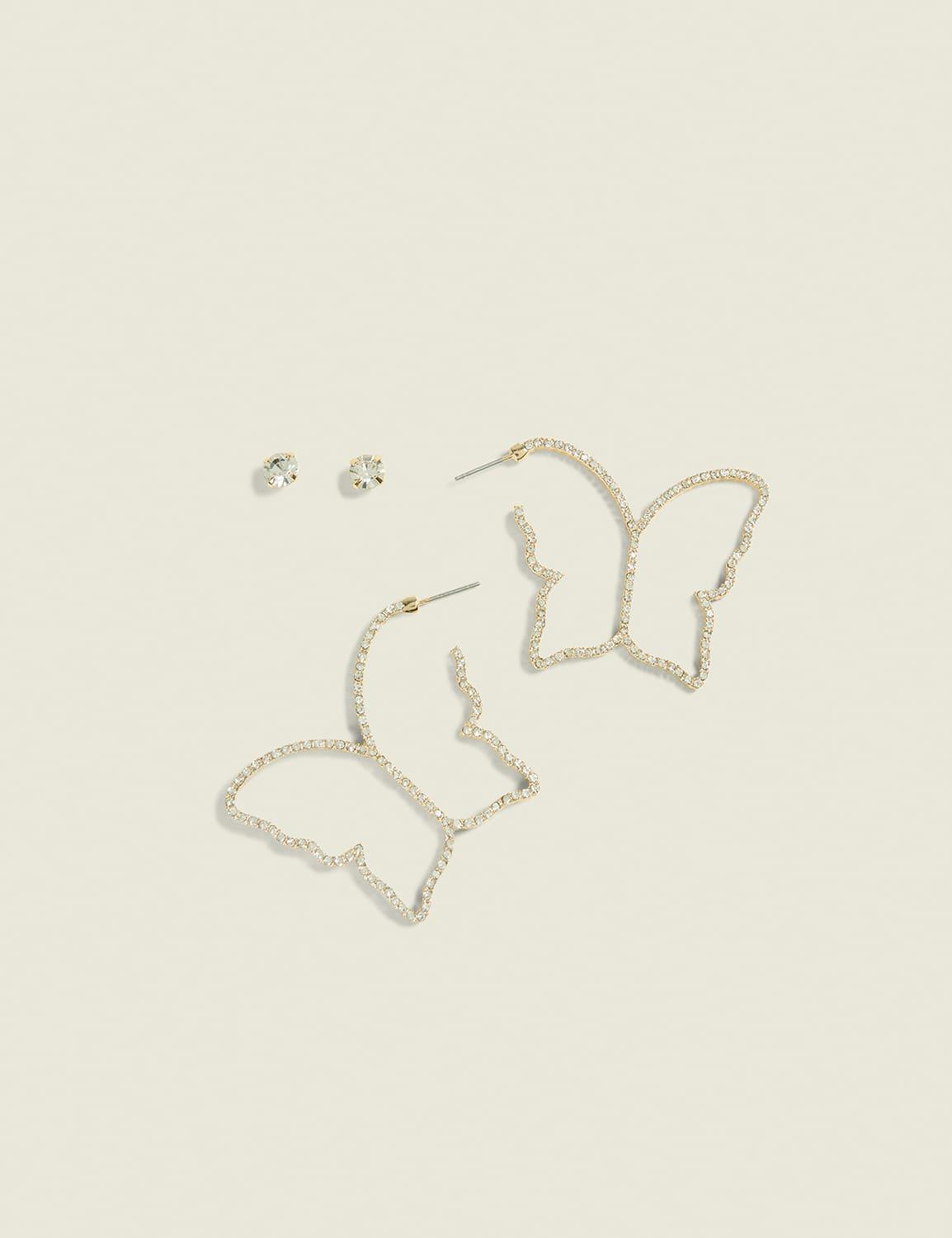 butterfly silhouette drop earrings